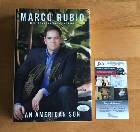 Marco Rubio Senator Florida 2016 Signed Autograph An American Son Book JSA COA Cover