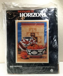 Monarch Horizons RED PEPPERS LS 143 Tweeded Longstitch 9X12 REINE WOLLE  - Bild 1 von 6