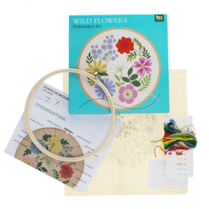 Stickereiset Wildblumen Rex London Stickset inkl. Rahmen, Stoff, Nadel, Garn - Picture 1 of 3