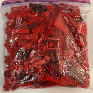 Lego Red Authentic Various Assorted Bricks Pieces - 1 Pound 6 Ounces Bag (24oz) - Picture 1 of 3
