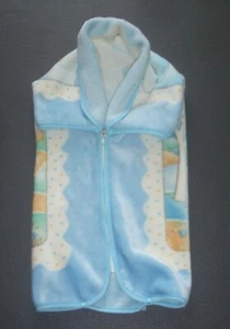 warme Babydecke Belpla hellblau 90x80cm Reißverschluss Schlafsack Einschlagdecke - Bild 1 von 3