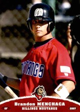 2007 Billings Mustangs Grandstand #25 Brandon Menchaca Wilmington Delaware Card