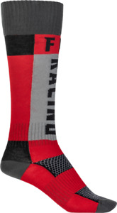 FLY RACING YOUTH MX SOCKS THICK - RED/GREY