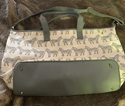 Bolso de Mano Pottery Barn Zebra Weekender Lona Grande Shopper Pañal Playa 16 Por 26 Foto 1 de 4
