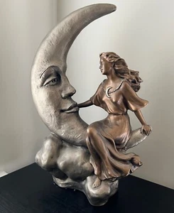 Vintage Talking To The Moon ~ 16" Sculpture ~ Alice Heath ~ Free Shipping - Picture 1 of 9