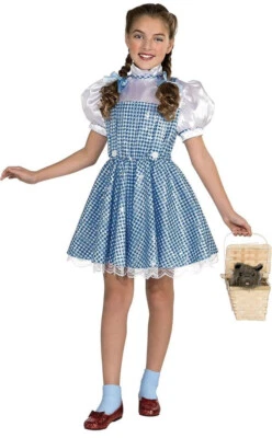 DOROTHY MAGO DE OZ NIÑAS S DISFRAZ VESTIDO Y LAZOS PARA EL CABELLO VESTIR HALLOWEEN NUEVO Foto 1 de 4
