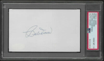 Bobby Doerr, Boston Red Sox — Hall of Famer Autographed 3x5 — PSA Gem Mint 10 - Image 1 of 3