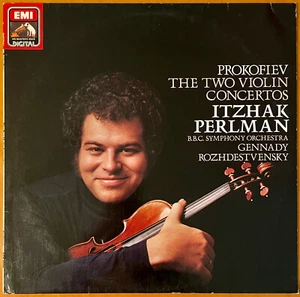 ITZHAK PERLMAN Prokofiev 2 Violin Ctos EMI HMV 1982 DIGITAL STEREO IMPORT LP - Picture 1 of 2