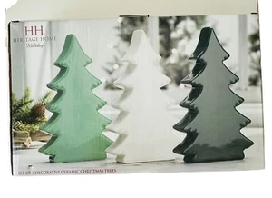 Keramik 3er Set Deko Weihnachtsbäume verpackt 4,5x 1,25x 7,25 in Wohndeko - Bild 1 von 5