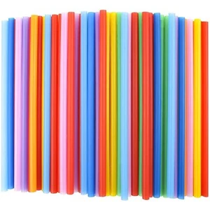 120 Pack 10.3 Inch Disposable Plastic Drinking Straws Assorted Colors for Juice - Picture 1 of 7