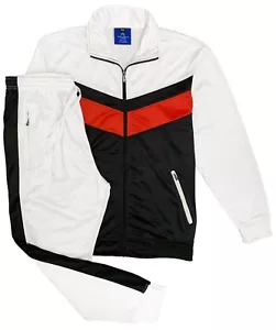 Men's Flex 2-Piece Full Tracksuit Jogging GYM Track Jacket Track Pants Suit - Picture 1 of 14