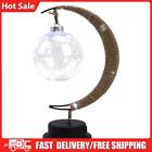 LED Globe Rattan Ball Lamp-Wrought Iron Rattan Hemp Ball Room Light (Blue)