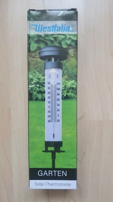 Solar-Thermometer Außenthermometer Gartenthermometer beleuchtet Westfalia - Bild 1 von 3