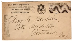 Washington DC Dead Letter Penalty 6-Point Star to Portland OR 1905 - Bild 1 von 2