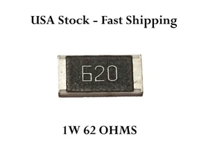 62 Ohm Chip SMD Resistor 62R 1W 5% 2512 Toyota Tacoma Ford F150 Explorer 620 - Bild 1 von 1