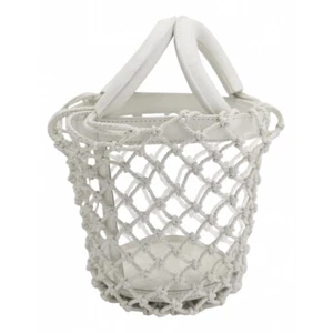 STAUD Moreau Macrame Caged Netted with PVC Clear Bucket Bag NWT - White - Picture 1 of 4