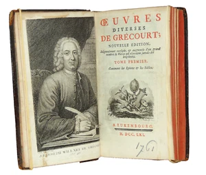 1761. Œuvres diverses de Grécourt, comprenant les épitres et les fables - Foto 1 di 6