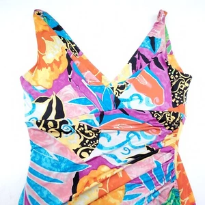 Ralph Lauren Size 8 Wrap Summer Cocktail Dress Multicolor Double Layer Shirred - Picture 1 of 24