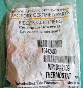 Whirlpool Refrigerator - DEFROST THERMOSTAT - OEM Pt. No. WP10442409 - NEW - Picture 1 of 5