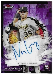 Nick Gonzales 2024 TOPPS FINEST MLB ROOKIE AUTOGRAPH CARD Pirates RC AUTO SP/125 - Picture 1 of 2