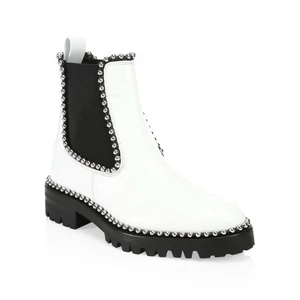 Botas al tobillo Seven Dials Shelley blancas con tachuelas Chelsea suela gruesa talla 11 - Imagen 1 de 8