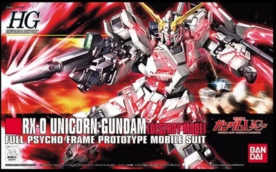 Bandai Hobby HGUC #100 RX-0 Unicorn Gundam Destroy Mode HG 1/144 Model Kit USA - Image 1 of 3