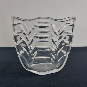 Vintage Vase Planter Clear Cut Crystal Oval Shaped 14cm Height Heavy - Picture 1 of 7