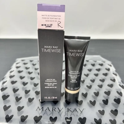 New In Box Mary Kay Timewise Luminous 3D Foundation Beige W 100 Full Size 099965 - Image 1 of 2