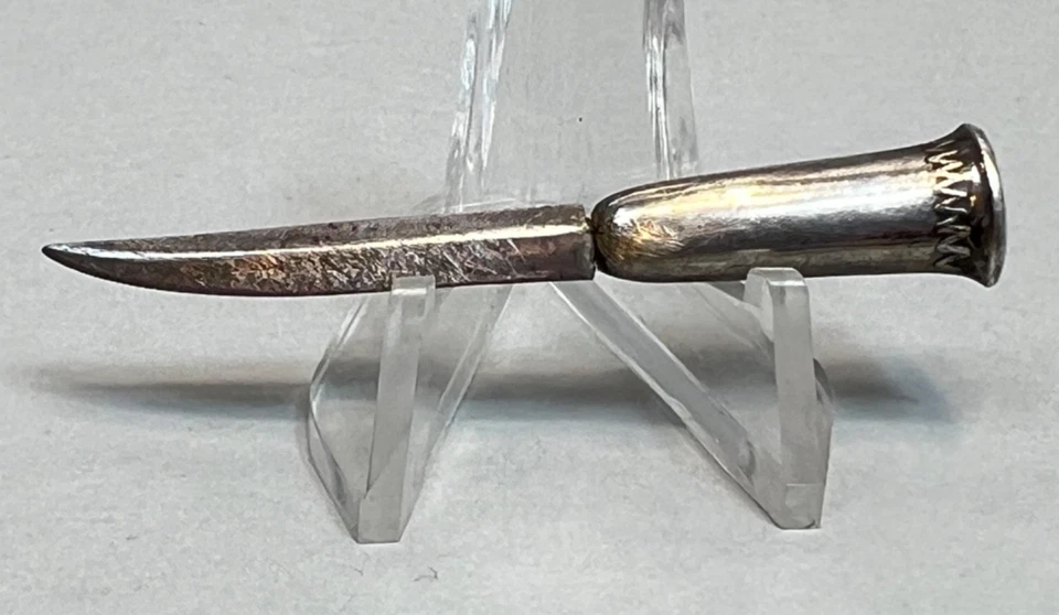 Antique Marttiini Finish Finland Miniature Puukko Knife Silver Plated Handle 2'' - Image 1 of 4