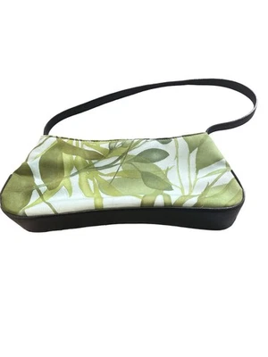 Cartera de hombro pequeña vintage con estampado tropical de Ann Taylor con detalles de cuero 11x5 Foto 1 de 3