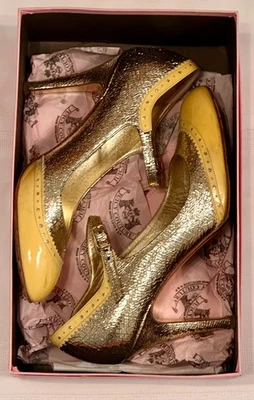  Juicy Couture желтый и золотой Мэри Джейн насосы размер 8 М - Изображение 1 из 4