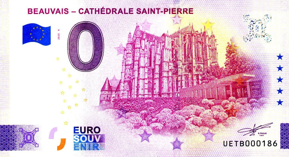 60 BEAUVAIS Cathédrale Saint-Pierre 4, 2025, Billet Euro Souvenir - Photo 1/2