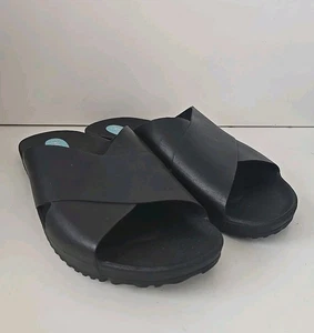 OKA b Sandals Women Maxwell Slide Flats Black Orthopedic M 7-8  - Picture 1 of 6