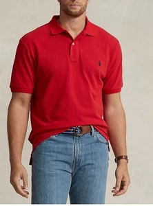 Polo Ralph Lauren Hemd Herren XL - Rot Kurzarm Schwarz Pony Custom Slim Fit - Bild 1 von 16