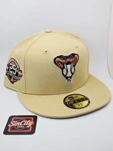 New Era Arizona Diamondbacks Vegas Gold Exclusive 59Fifty Fitted Hat Sz 7 3/8 - Picture 1 of 8