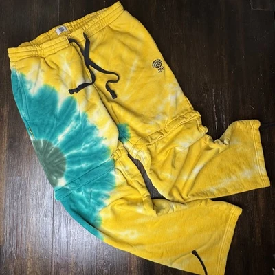 JSP x ROUND TWO Sweatpants Yellow Teal tie dye XL Zip-Off legs Shorts  - Image 1 of 4