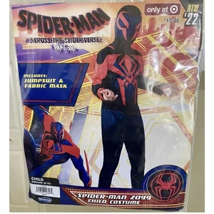 Spider-Man 2099 Jungen Kostüm Halloween Into the Spiderverse Kind MEDIUM - Neu mit Etikett - Bild 1 von 2