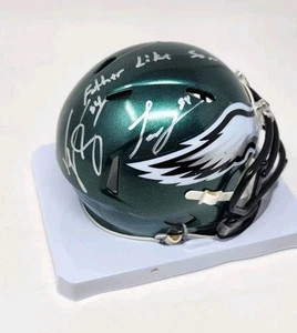 Jeremiah Trotter Jr und Sr signiert Eagles Auto Mini Vater wie Sohn Insc PSA ITP - Bild 1 von 4