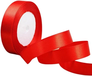Nastro Raso Rosso, 20 Mm X 23 Metri Di Nastro Decorativi in Tessuto per Confezio - Foto 1 di 9