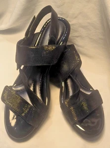 Sandalia/zapatos vaneli mujer plataforma negra punta abierta talla 12N - Imagen 1 de 4