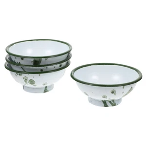 4 Pcs Vintage Enamel Bowl Child Food Containers Retro Style Rice - Zdjęcie 1 z 12