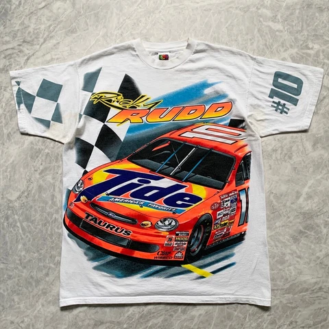 VTG RICKY RUDD NASCAR RACING TIDE #10 AOP The Rooster T-SHIRT SIZE XL Cover