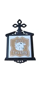 Piastrella vintage in ghisa arte popolare made in Japan Bull Tavern 1734 - Foto 1 di 5