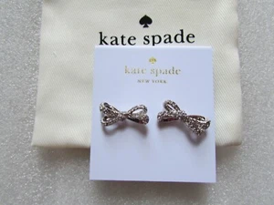 Kate Spade New York Post Earrings Tied Up Studs Silvertone New - Picture 1 of 8