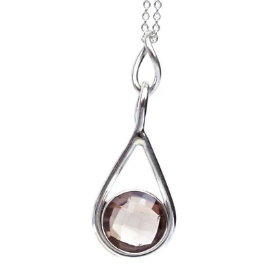Natural Smoky quartz Jewelry 925 Sterling Silver Briolette cut smoky quartz-P062 - Imagem 1 de 2