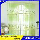 Offset Printing Sheer Curtain Yarn Tulle Window Screen Voile Panel(Green)  