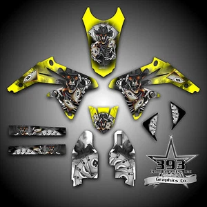 SUZUKI 2004-2016 RMZ250 GRAPHICS WRAP STICKER DECAL KIT RMZ OUTLAW SKULL - Picture 1 of 3