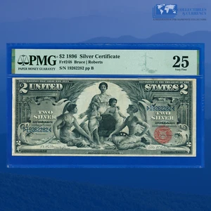 Fr.248 1896 $2 Two Dollar Silver Certificate "EDUCATIONAL NOTE" , PMG 25 #62282 - Picture 1 of 3