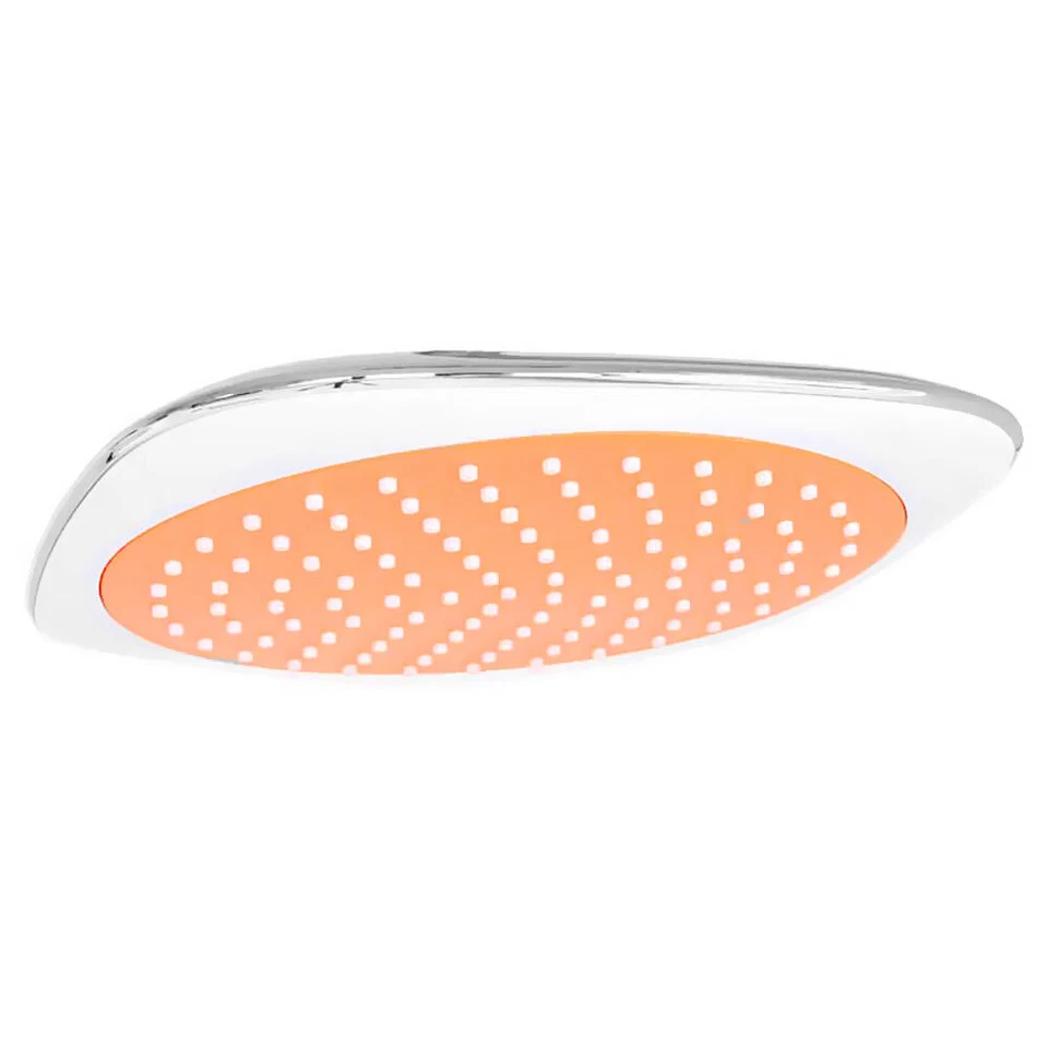 Soffione doccia angolare Sanlingo 20x20 cm arancione bianco cromato - Immagine 1 di 1