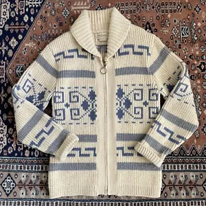 VTG 70s Mens Pendleton USA Sweater Jacket 100% Wool Lebowski Dude Cowichan Sz M - Picture 1 of 9